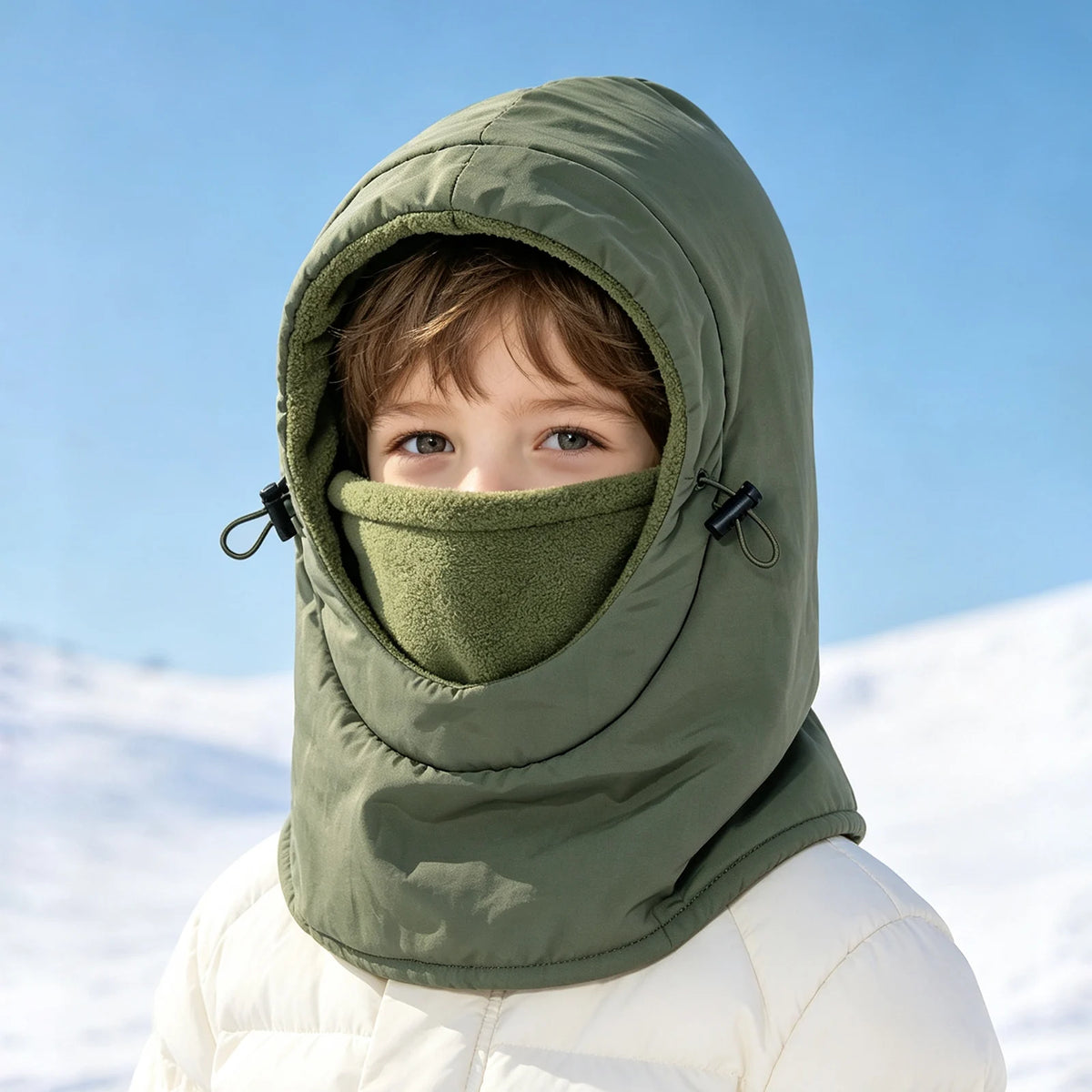 Kids' Fleece Winter Hood with Face and Neck Cover