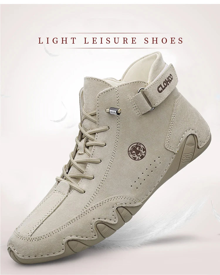Men's Genuine Leather Lace-Up Ankle Boots