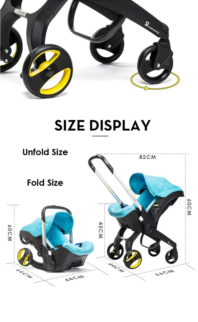 Compact Baby Stroller — Lightweight Reversible Travel Pram for Newborns & Toddlers