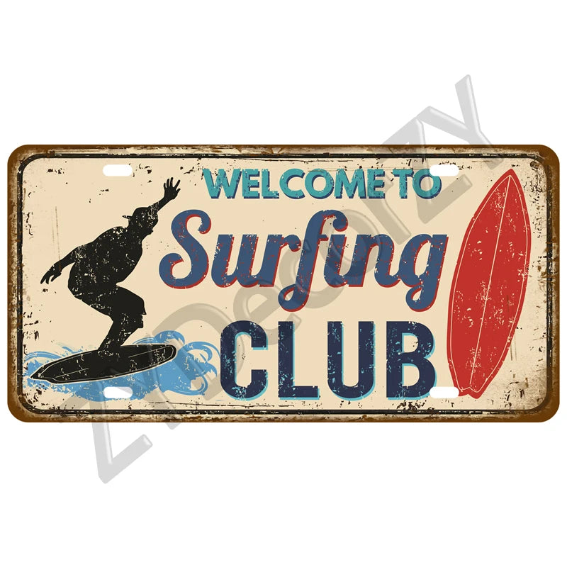 Route 66 Vintage Car Garage Tin Sign — Retro Wall Art Decor