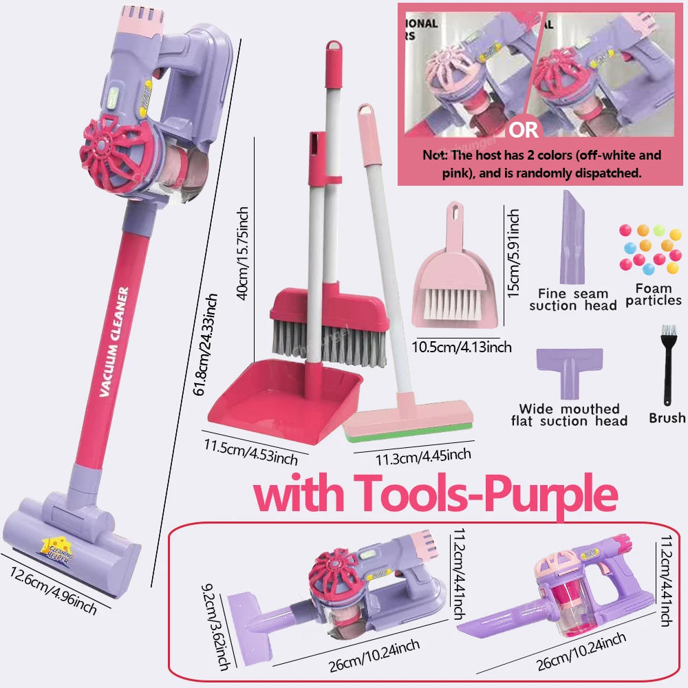 Kids Electric Vacuum Cleaner Toy Set – Simulation Housekeeping Role Play Educational Toy for Toddlers