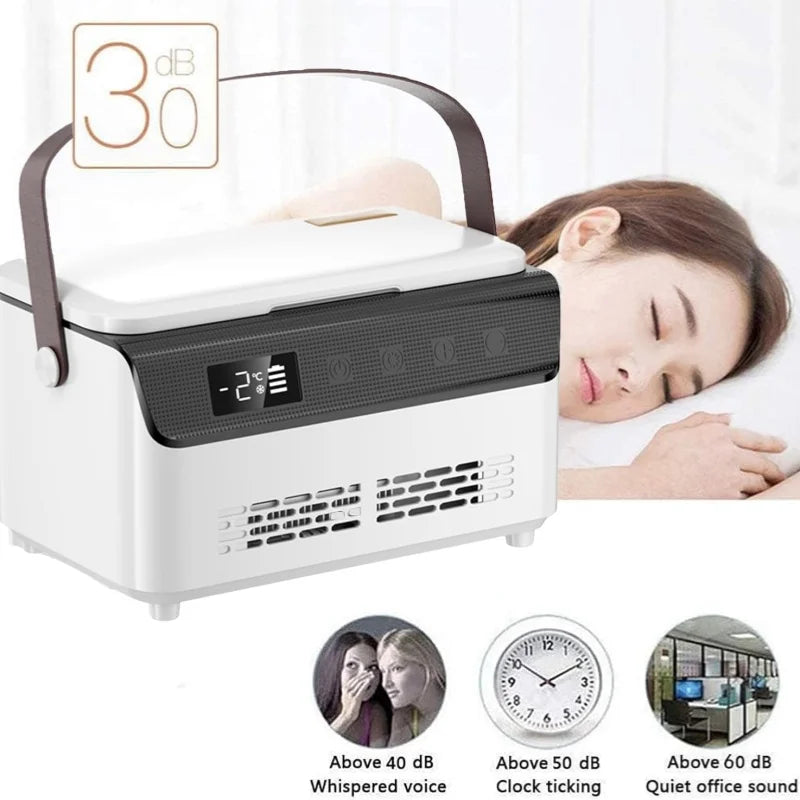 Insulin Cooler Mini Medical Fridge — 13600mAH×2 Portable Refrigerator with Smart Temperature Control & LCD Display for Travel