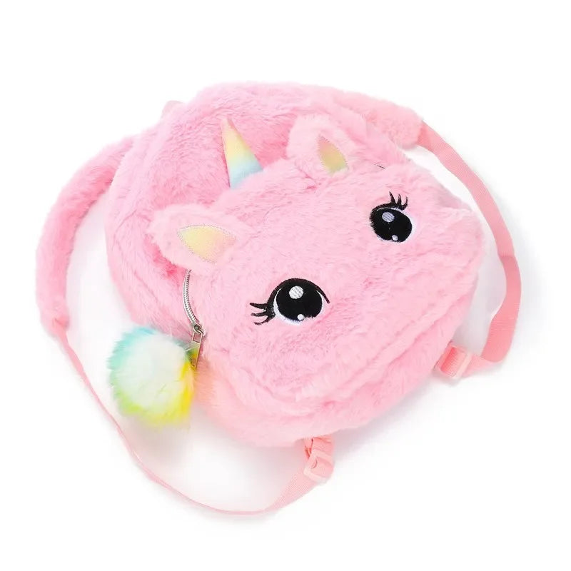 Unicorn Backpack – Girls Plush School Bag