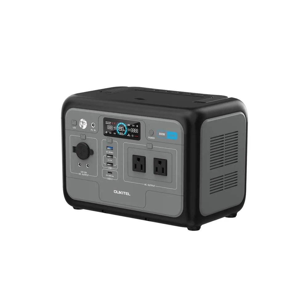 OUKITEL P800E Portable Power Station — 800W 512Wh LiFePO4 Solar Generator for Home Backup & Camping