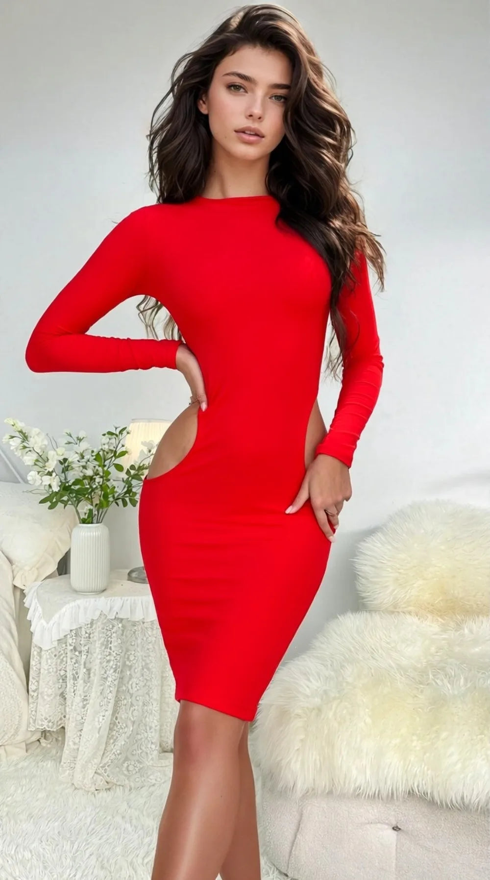 Long Sleeve Bodycon Dress — Elegant Slim Party Dress for Women