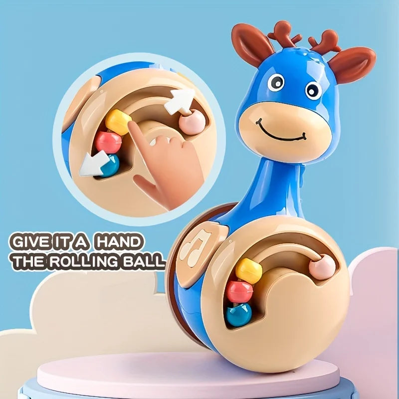 SONGYI Roly Poly Deer Tumbler Toy for Babies 6–12 Months – Wobbler Sensory Toy for Infants & Toddlers