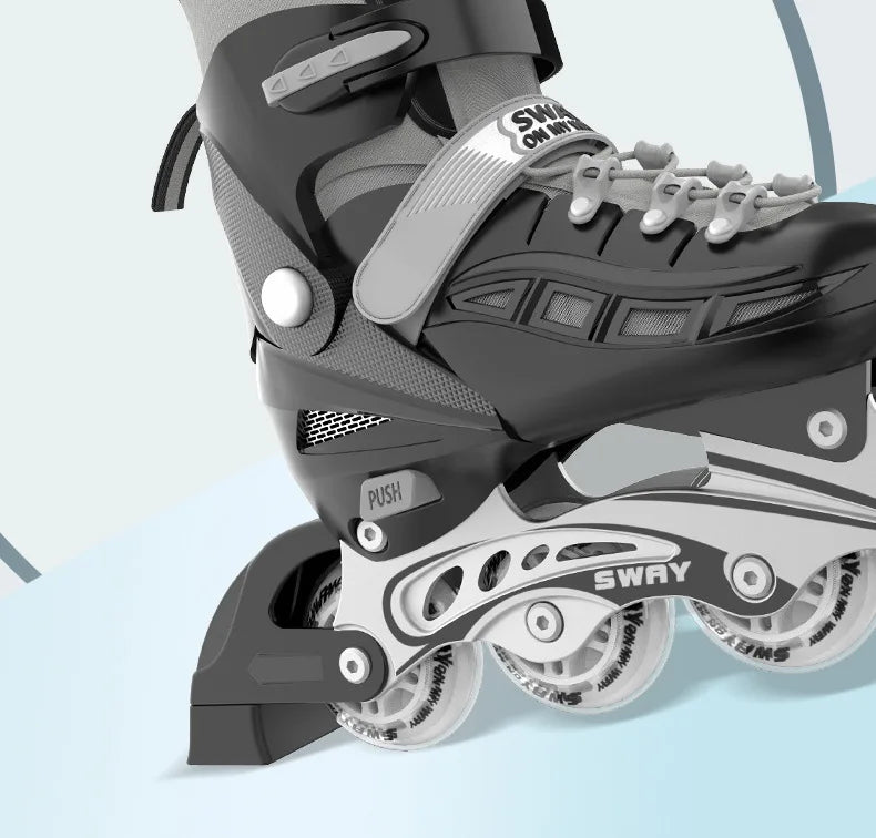 Adult Inline Roller Skates – Beginner Outdoor PU Street Freestyle Sneakers with 4 Wheels
