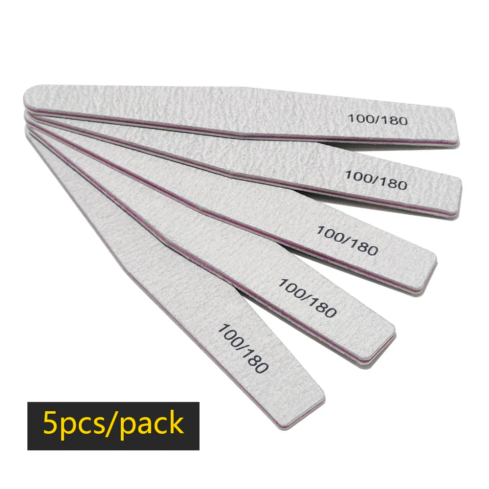 Nail File Buffer 100/180 Grit – Double-Sided Half Moon Sandpaper Nail Sanding & Manicure Tool