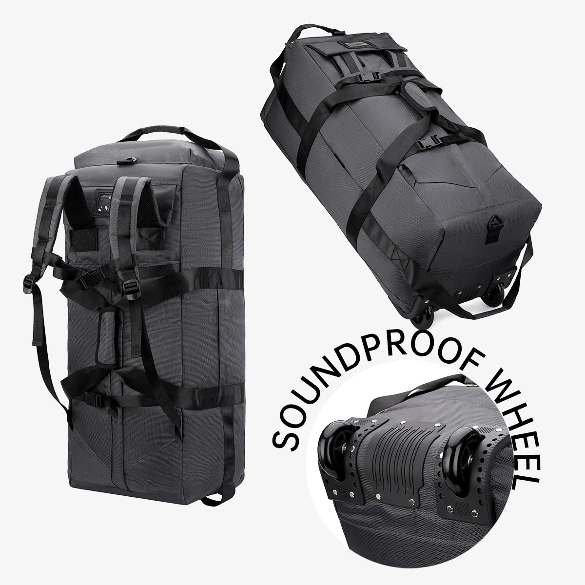 Large-Capacity Wheeled Travel Duffel Bag – Unisex Outdoor Luggage
