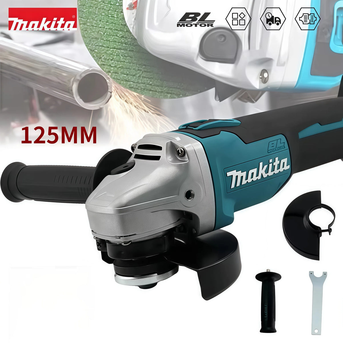 Makita DGA404 18V Brushless Angle Grinder – 100/125mm Cordless Power Tool Grinder & Sander