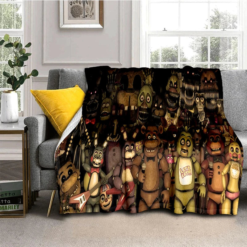 FNAF Freddy Flannel Throw Blanket – Soft, Warm & Anti-Pilling, Multiple Sizes