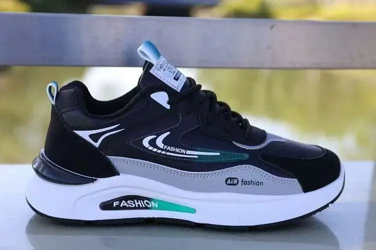 Men's Lightweight PU Leather Casual Sneakers – Breathable Tennis & Running Shoes