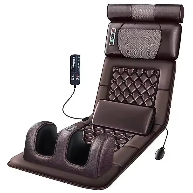 Electric Vibrating Heating Massage Mattress – Full Body Pain & Stress Relief Cushion for Neck, Back & Feet