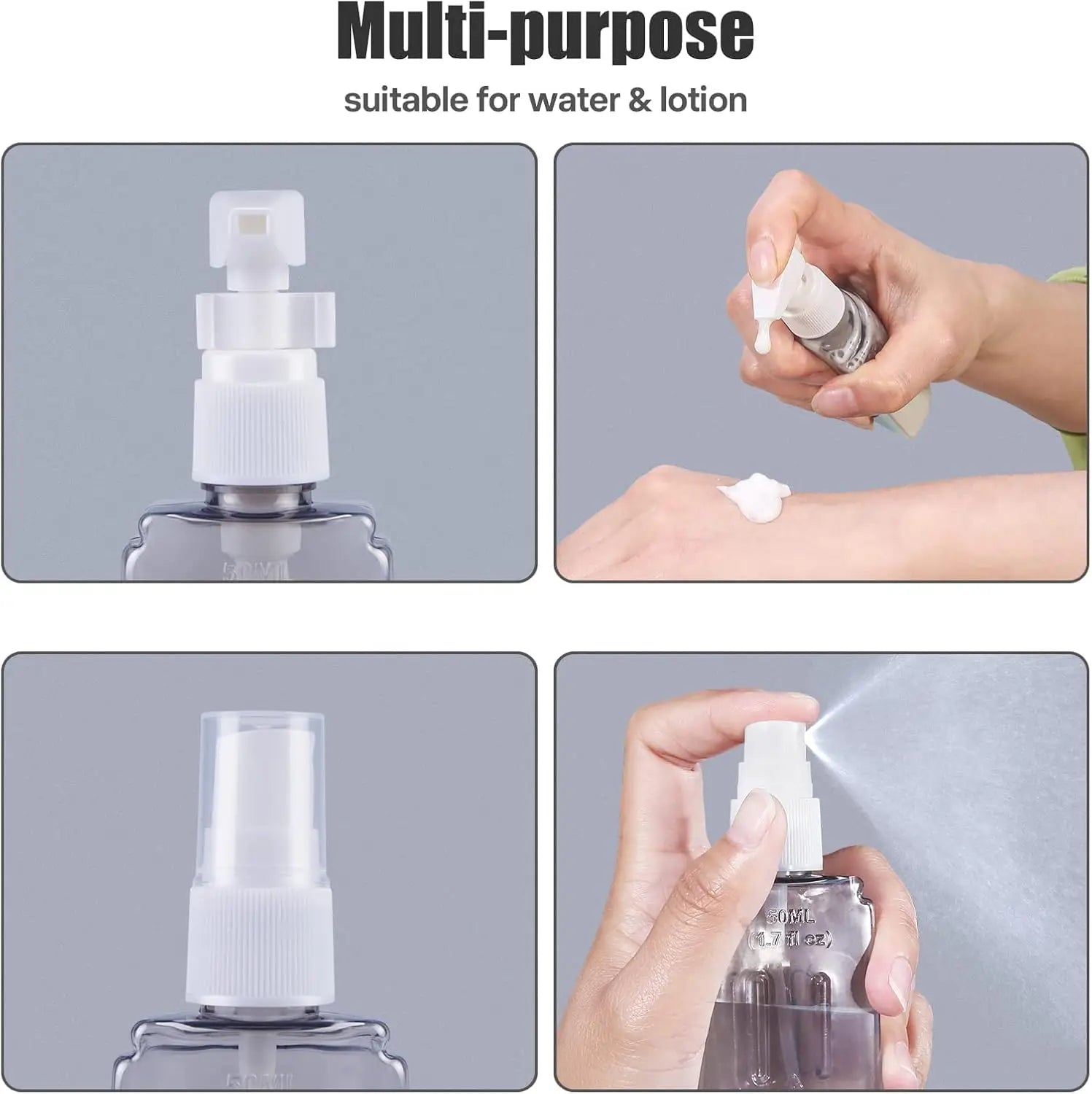 4-in-1 TSA-Approved Leak-Proof Refillable Travel Toiletry Bottles Kit – Airplane Carry-On Accessories