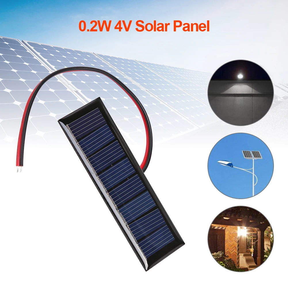 Mini Polysilicon Solar Panel Module – 0.3W to 5W DIY Solar Battery Charger for Garden Lights & Pumps