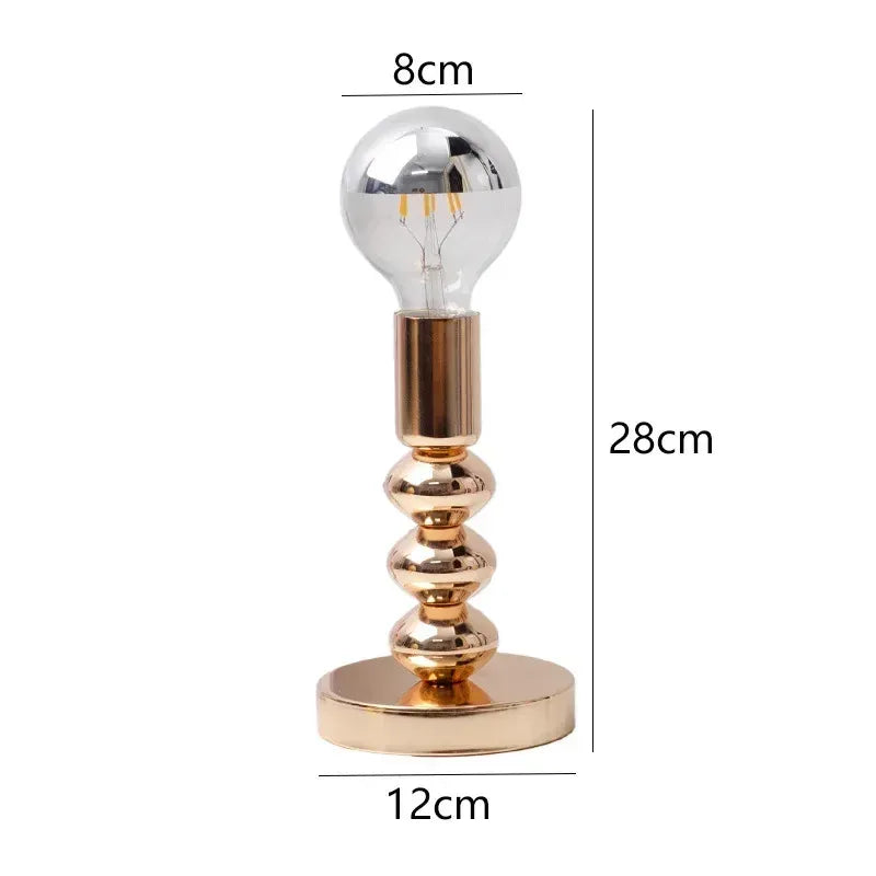 Bauhaus Table Lamp – Chrome & Warm LED Lighting