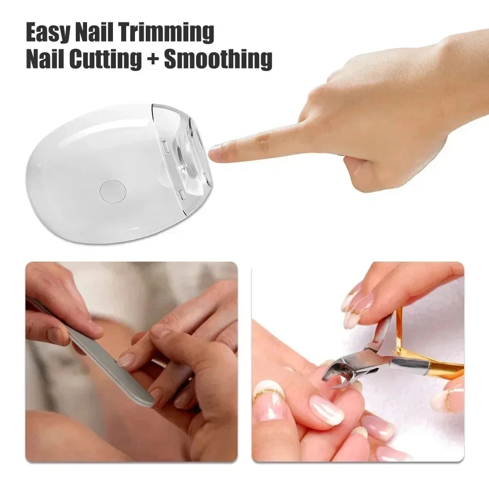 Safe Nails for the Whole Family — 2-in-1 Electric Nail Clipper & Grinder | LED Light, Anti-Pinch, 3 Speeds, Type-C Charging, Baby Safe