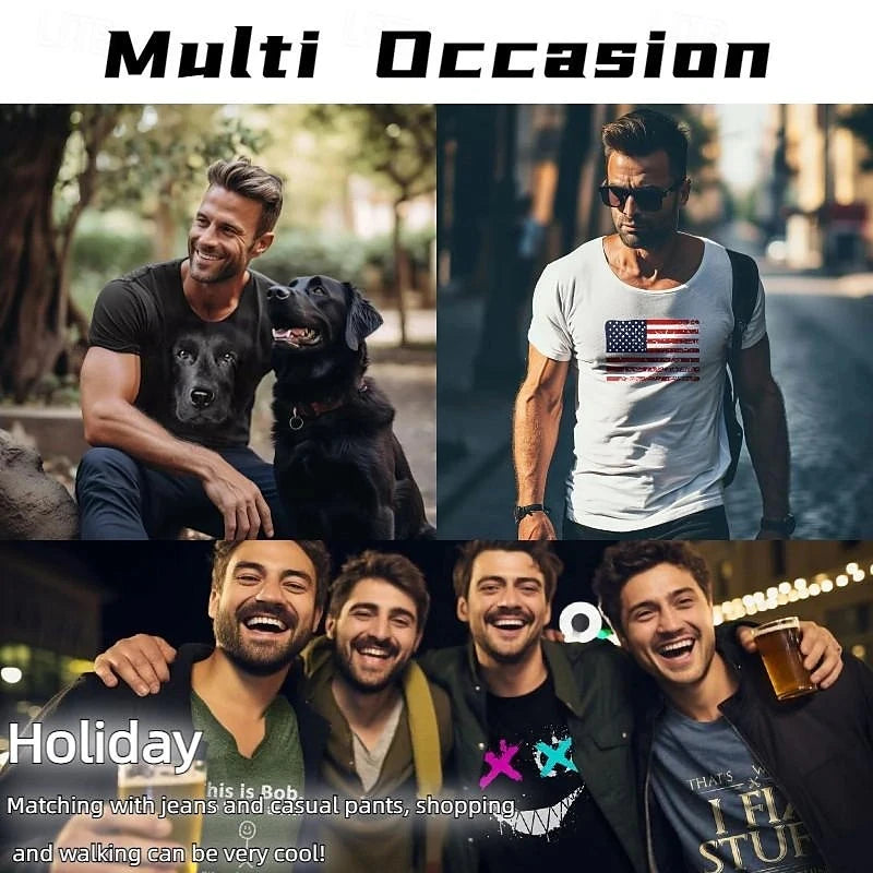 Men's Oversized Streak Print Casual T-Shirt