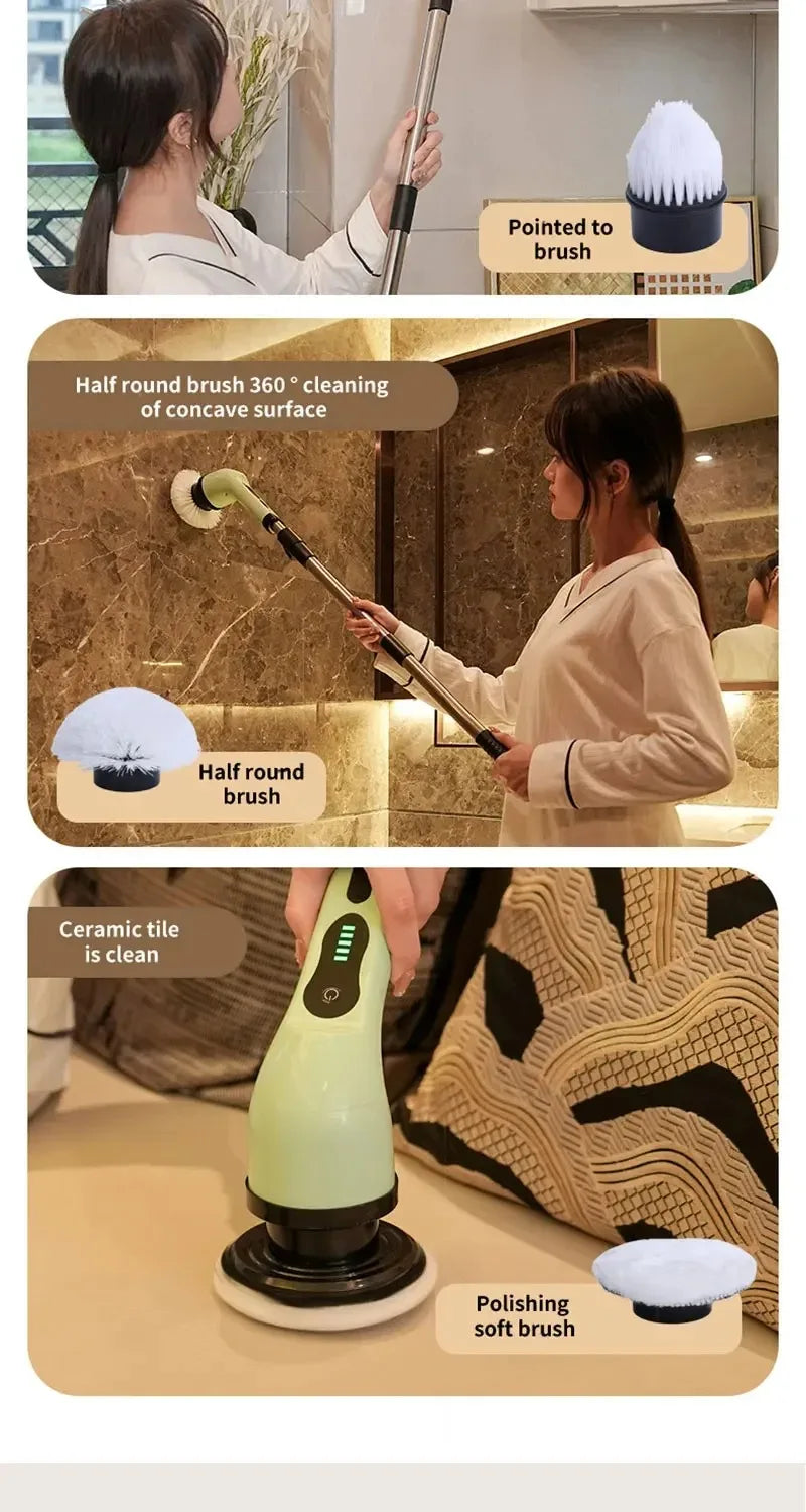 Cordless Electric Spin Scrubber – Rechargeable Power Brush for Kitchen, Bathroom, Toilet & Tile Grout