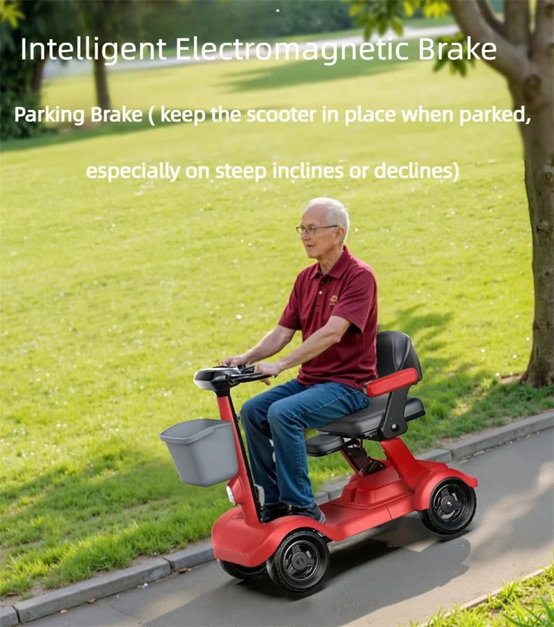 4-Wheel Folding Mobility Scooter with Baby Seat