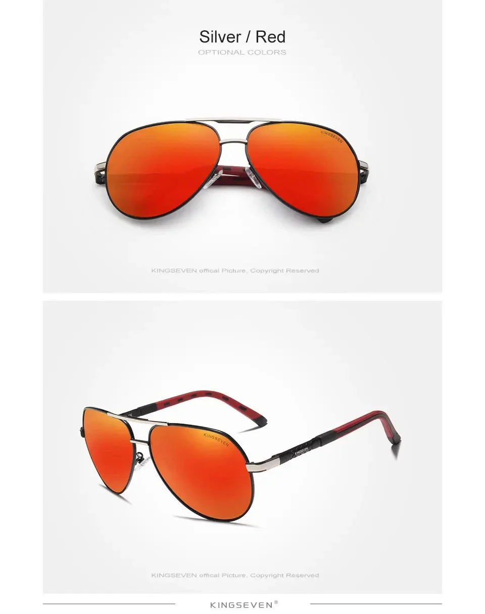 KINGSEVEN Men's Vintage Aluminum Polarized Sunglasses | Coating Lens Driving Eyewear for Men & Women