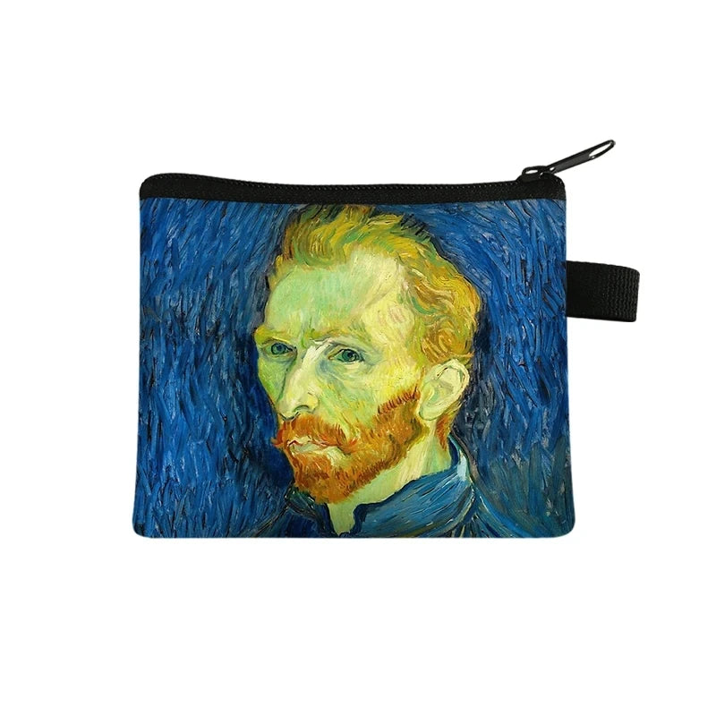 Vintage Oil Painting Floral Coin Purse Mini Clutch Wallet – Bohemian Nylon Organizer Wallet for Women
