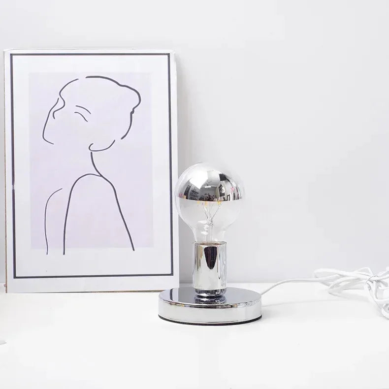 Bauhaus Table Lamp – Chrome & Warm LED Lighting