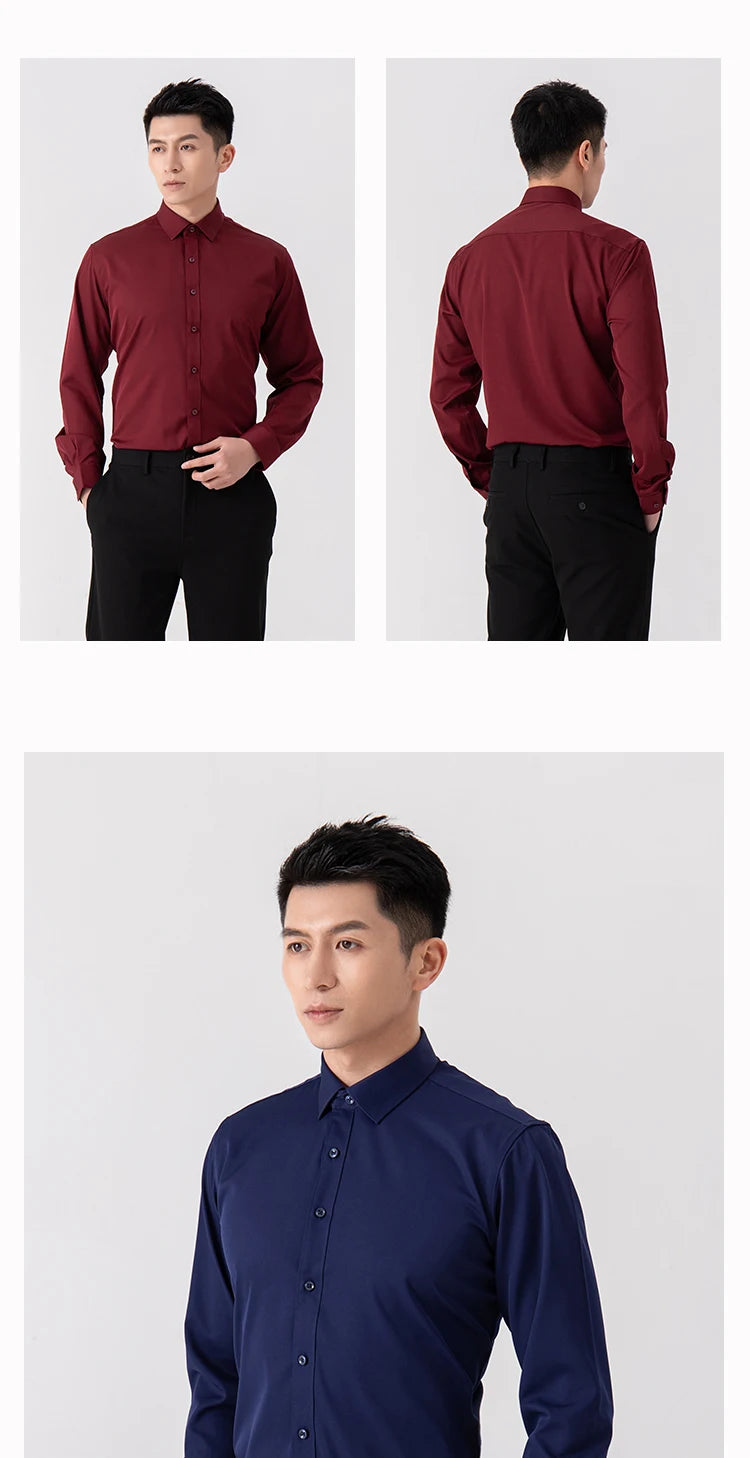 Men's Slim Fit Long Sleeve Business Shirt — Tailored Formal Dress Shirt