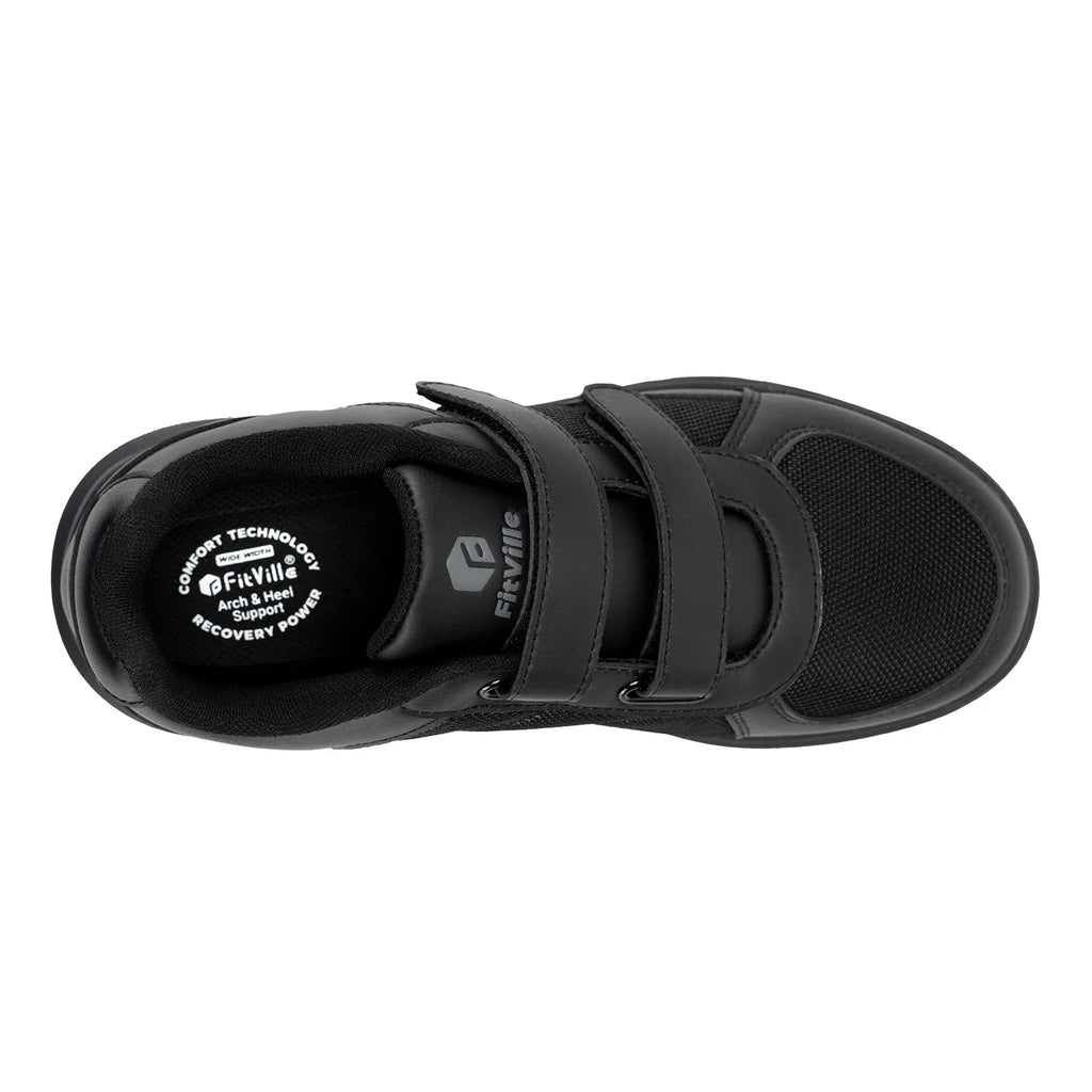 Men's Extra Wide Diabetic Flat Shoes – Orthopedic Wide Fit for Elderly Neuropathy, Swollen Feet & Foot Pain Relief