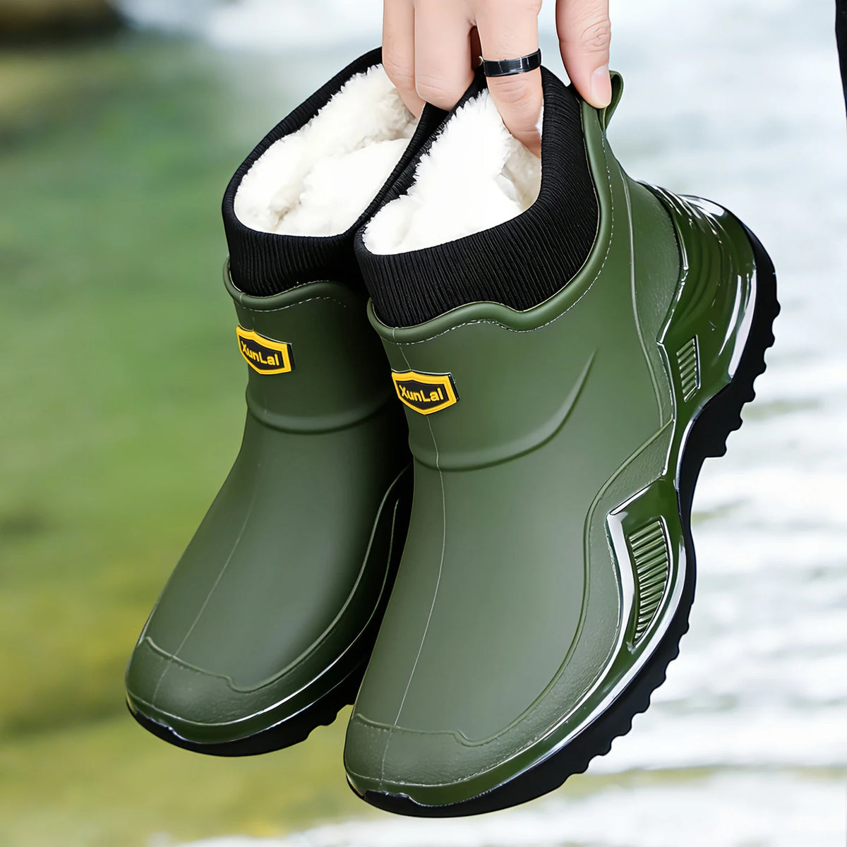 Men's Plush-Lined EVA Rain Boots