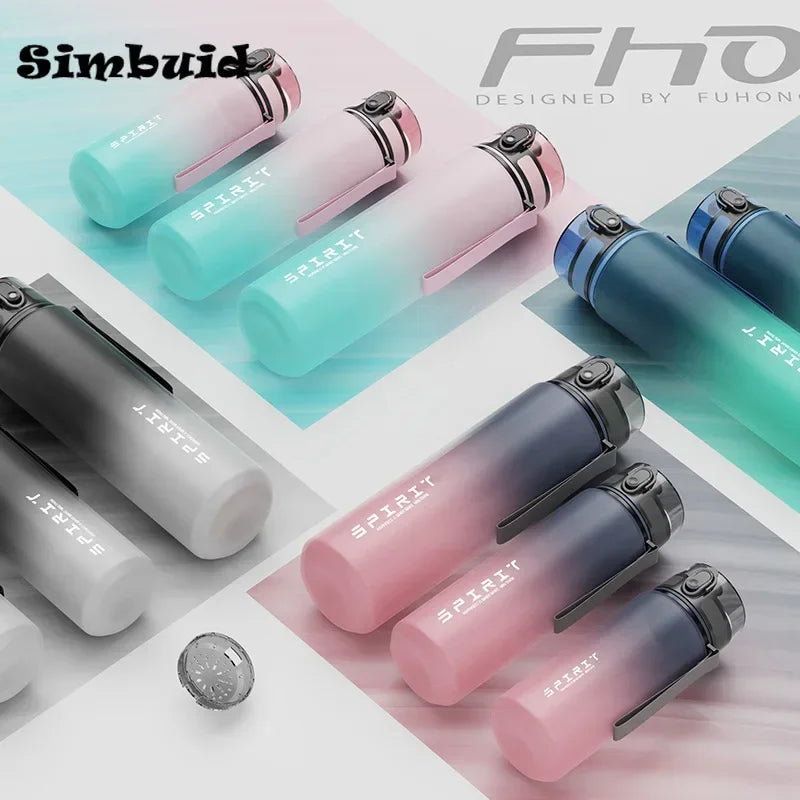 Simbuid Colorful Sports Water Bottle 500ml/650ml/1000ml – Leakproof PC+PP, FCM Certified, Gym & Outdoor