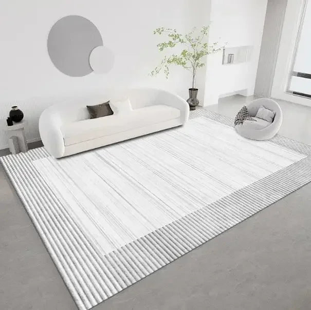 Modern Nordic Soft Lounge Rug – Washable Anti-Slip Large Area Carpet for Living Room & Bedroom, 24 Colors & 10 Sizes