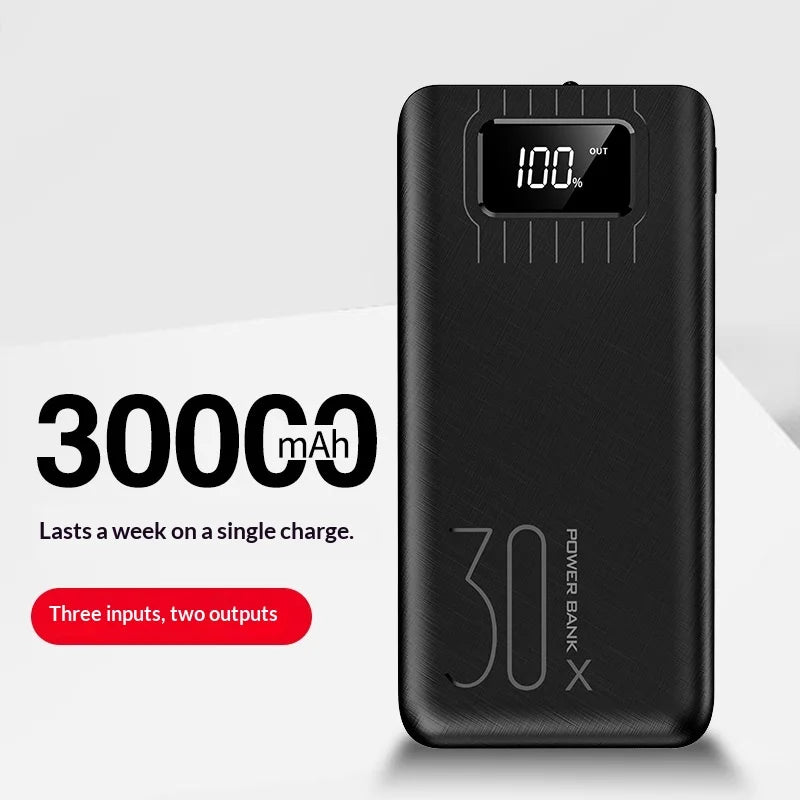 30000mAh Power Bank — High-Capacity Portable Charger for Phones & Tablets