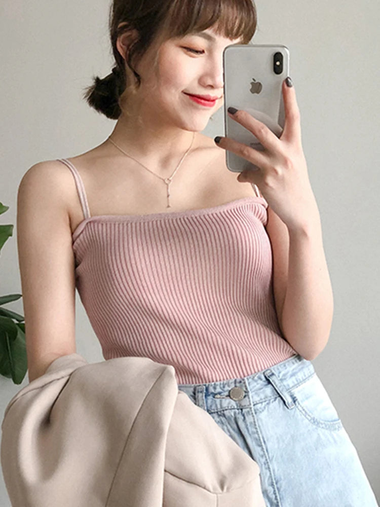 Women's Halter Crop Top – Backless Sleeveless Slim Solid Tube Cropped Vest for Summer