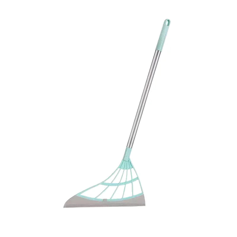 Sweep. Squeegee. Shine. — Silicone Magic Rubber Broom & Floor Squeegee Wiper | Hair & Water Removal, Bathroom & Garage, 1PC & 2PCS, Blue & Gray