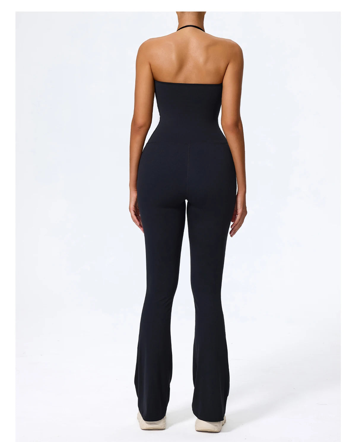 Women's Sleeveless Yoga Jumpsuit – Gym Flared Overalls Neck-Hanging Backless Sportswear