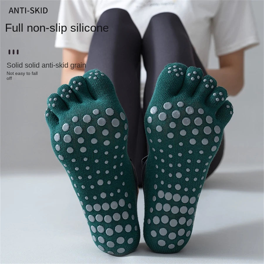Women's Five-Toe Yoga Socks – Anti-Slip Grip