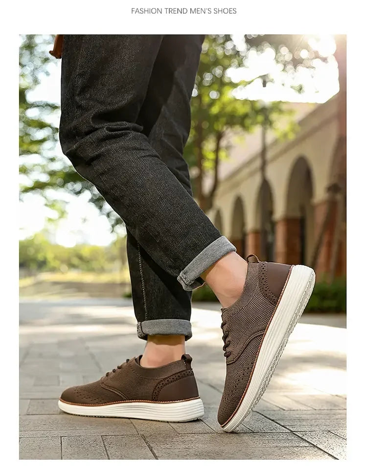 Men's Air Mesh Lace-Up Walking Shoes