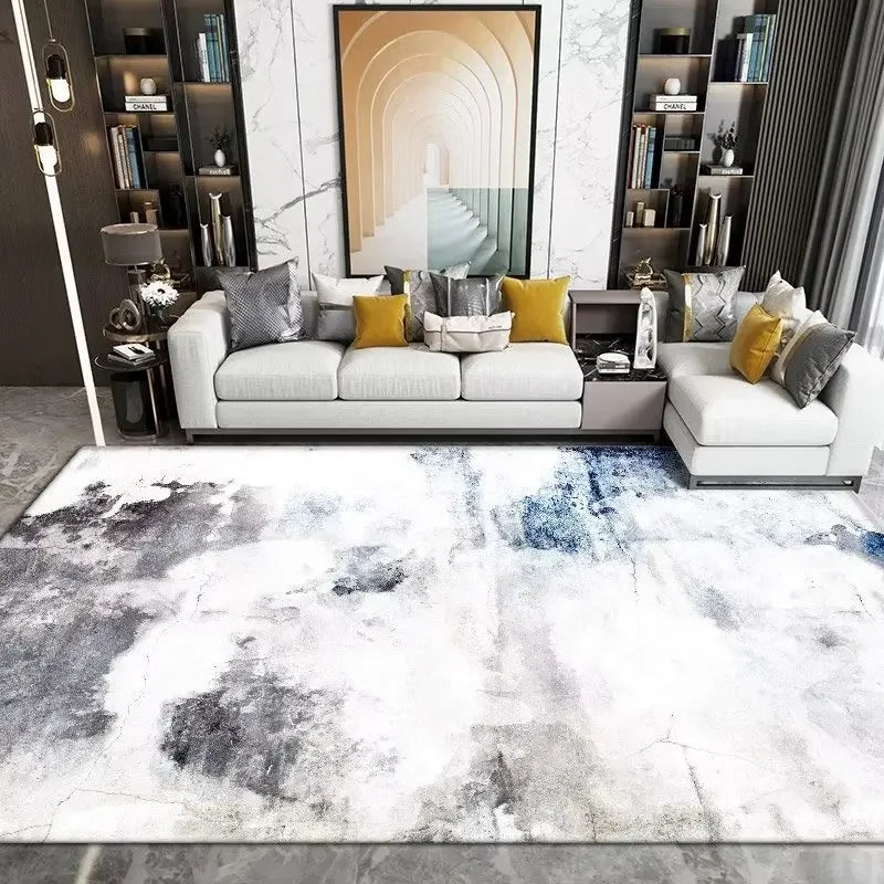 Nordic Geometric Large Area Rug – Washable Non-Slip Carpet for Living Room & Bedroom