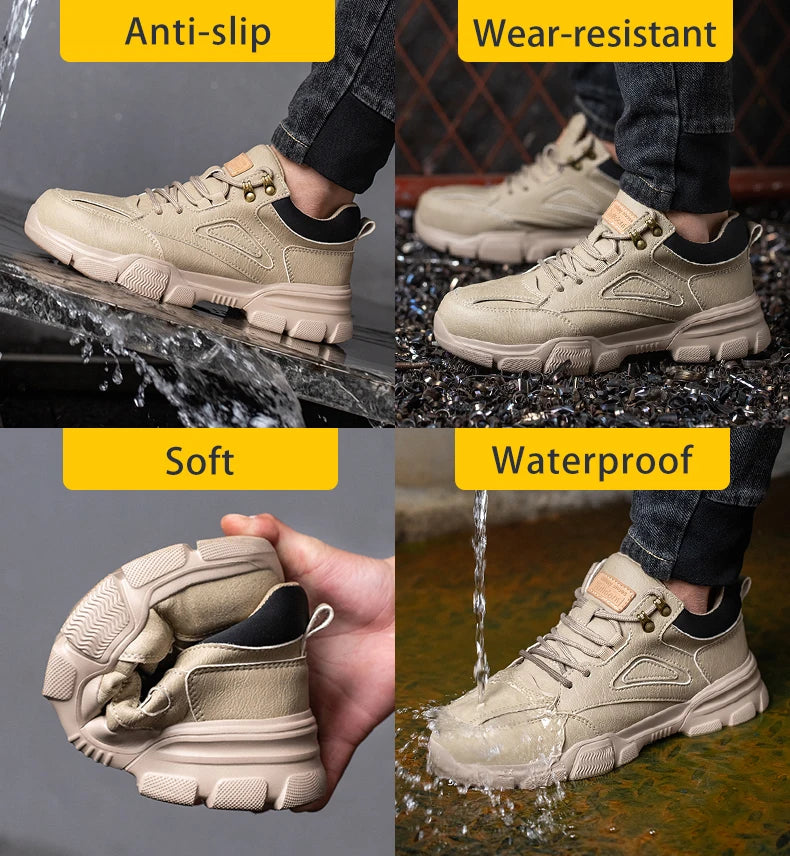 Men's Steel Toe Safety Work Shoes – Anti-Smash Anti-Puncture Tactical Boots