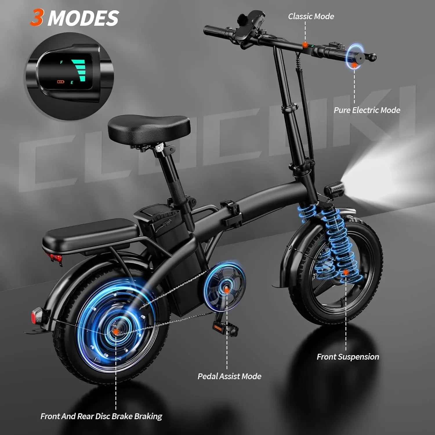 550W Folding Electric Bike — 48V 25MPH 35-Mile Range