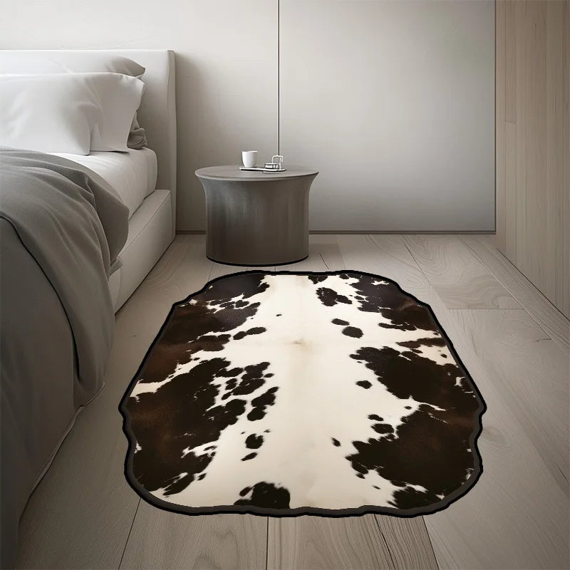 Cow Style Irregular Large Area Rug – Non-Slip Washable Bedroom & Living Room Carpet, 10 Colors & 15 Sizes