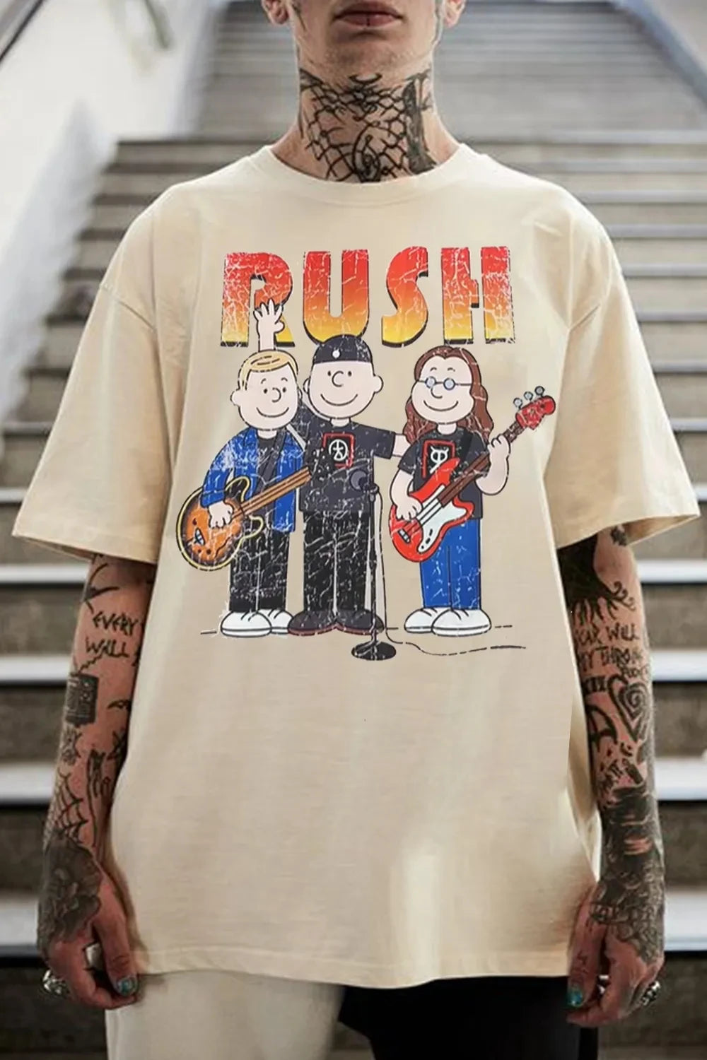 Rush Band Graphic T-Shirt — Unisex Cotton Short Sleeve Casual Loose Tee