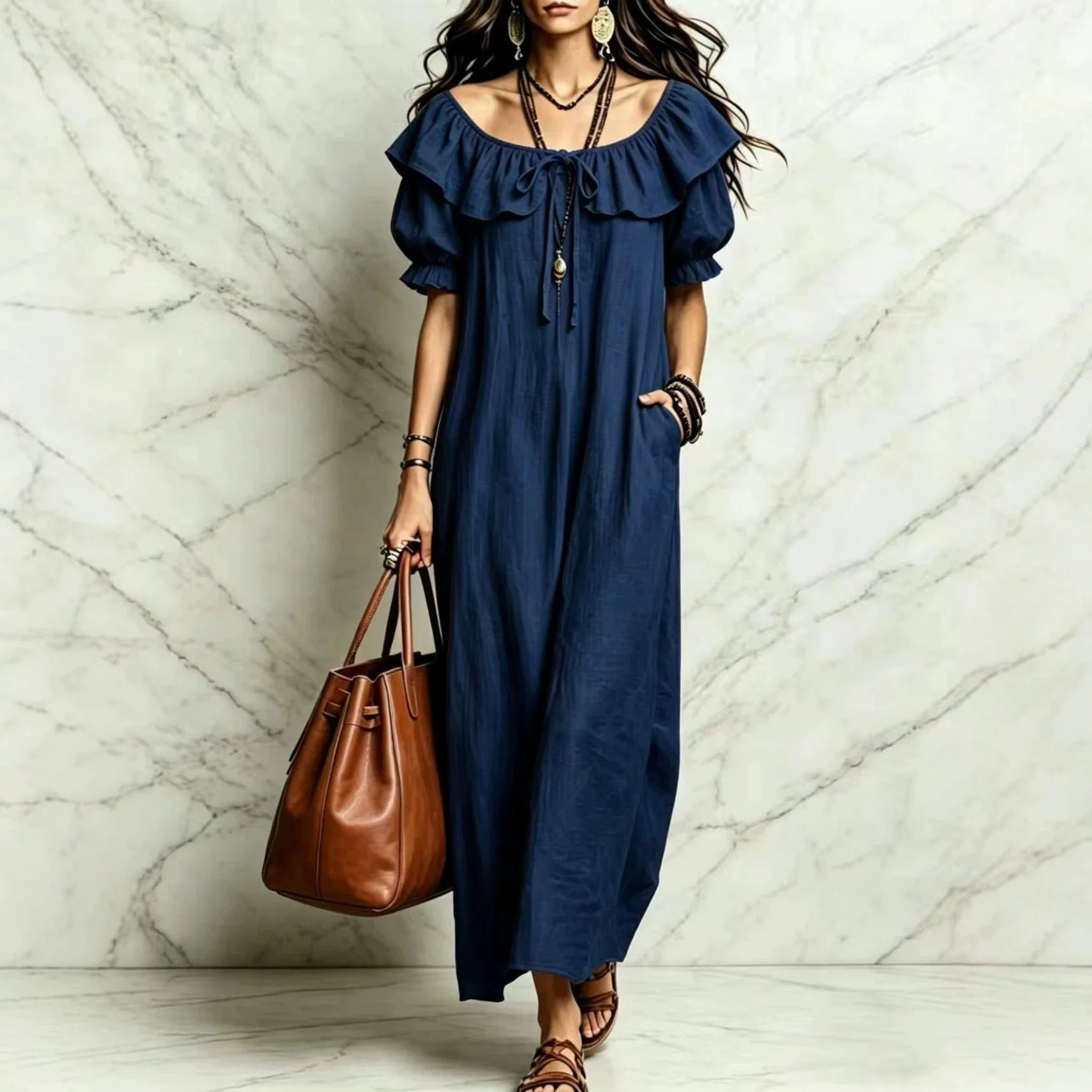 Long Dress Women Dresses Vestidos Y2k Streetwear Round Neck Sleeveless Ruffles Casual Elegant Splice Party Beach Work 2026
