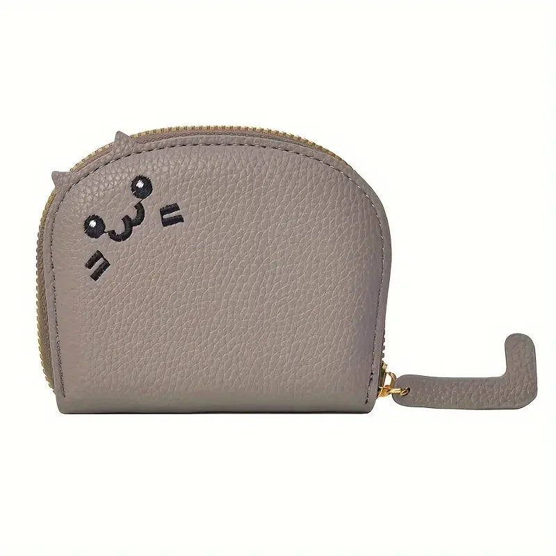 Cartoon Cat Shaped Wallet – Faux Leather Multi-Card Holder & Coin Purse for Women