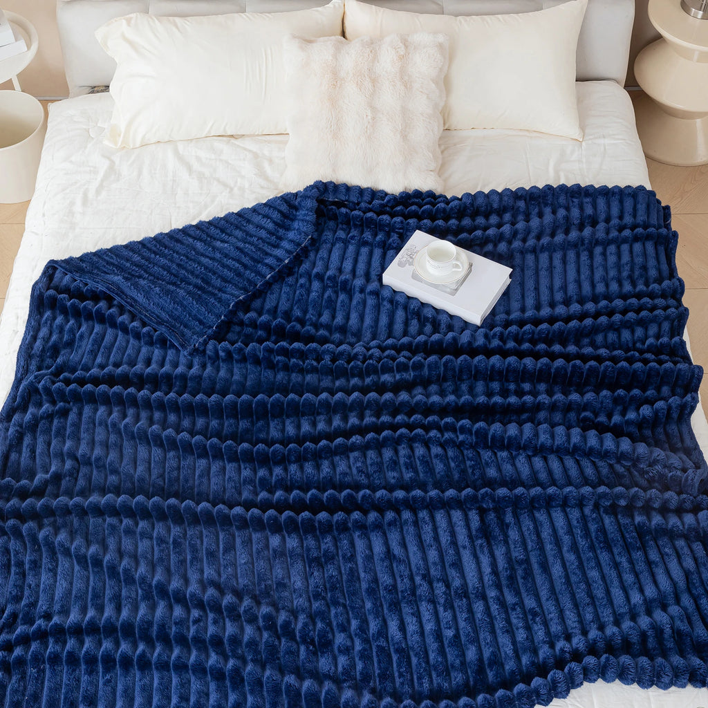 Soft Flannel Blanket – Warm Nap Throw in Multiple Colors, Christmas Gift Blanket
