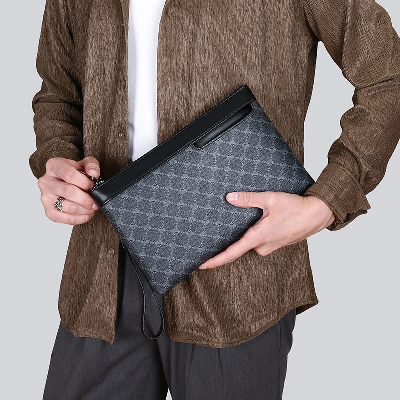 Luxury Design Business Men Day Clutch Bag Durable Soft PU Leather Money Pouch Bag Fashion Male Cardholder Case Phone Handbags