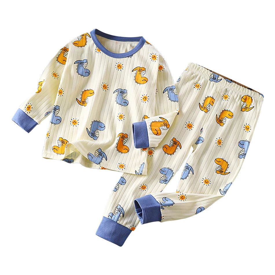 Kids' Casual Autumn Long Sleeve Cartoon Pajamas Set | Soft Comfortable Sleepwear Boys & Girls