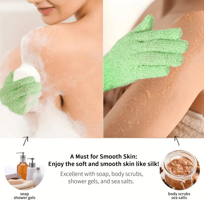 Colorful Exfoliating Gloves 1-10 Pack – Double-Sided Bath Gloves for Spa, Massage & Body Scrubs