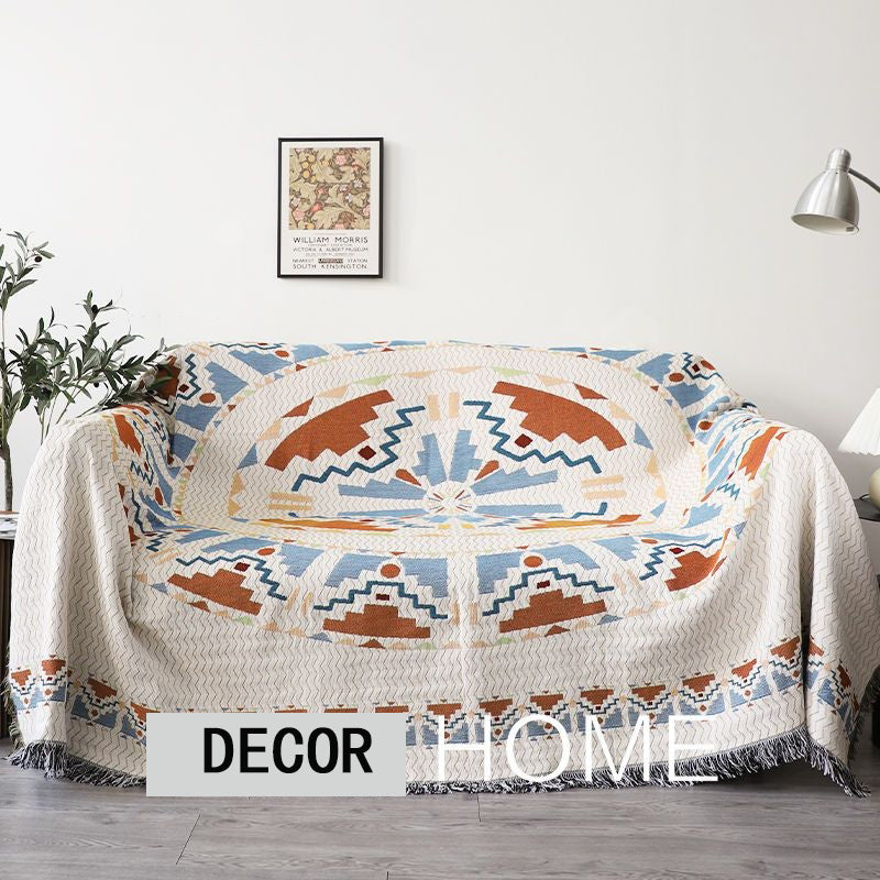 Boho Plaid Tassel Throw Blanket – Decorative Sofa & Bed Cover, Outdoor Camping & Picnic